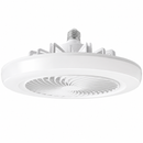 Abanico De Techo Base E27 Luz Led Integrada 20W 6500K Acabado Blanco Control Remoto 110-240V.