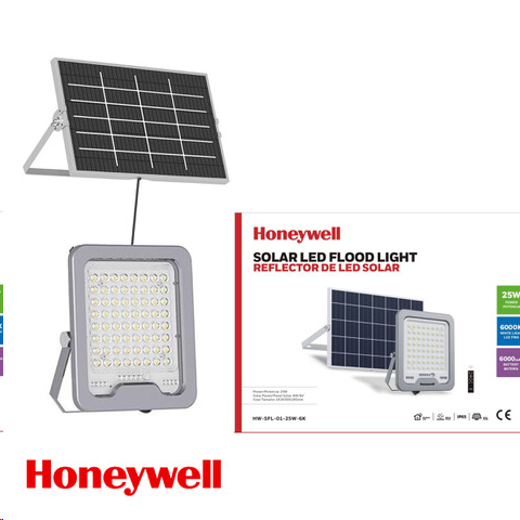 REFLECTOR SOLAR LED 25W, EMITE 162LM/W, TONALIDAD 6000K, PANEL 8W, 6V, GRADO DE PROTECCION IP65.