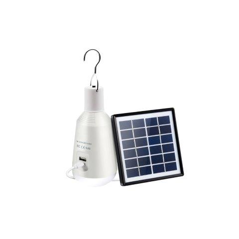 LÁMPARA SOLAR (KIT) 7W , CON TONALIDAD DE LUZ BLANCA (6000K)  6V -110-240V.