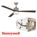 ABANICO DE TECHO DULUTH 52” DECORATIVO NOGAL CON LUZ  LED 20W CONTROL REMOTO