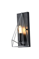 LÁMPARA DE PARED 1XE12 40W MAX (NO INCLUIDOS) DIMENSIONES: L-160 W-100 H-260MM, ACABADO EN PANTALLA CROMO METAL NEGRO MATE, MARCA HOME DELIGHT.