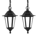 LÁMPARA DE TECHO TIPO FAROL PARA  EXTERIOR COLGANTE SET DE 2PZS UTILIZA 1XE27-60W (NO INCLUIDO)110/240V, 50-60HZ, IP44.