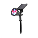 LÁMPARA DE PISO LED SOLAR RGB TIPO ESTACA Y PARED 7W IP65 PANEL 5.5V 3W BATERIA 3.7V.