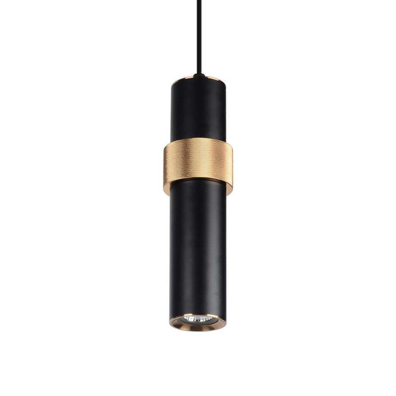 Avenue Lighting - HF1079-BKB - One Light Pendant - Cicada - Black With Knurled Brass Accent