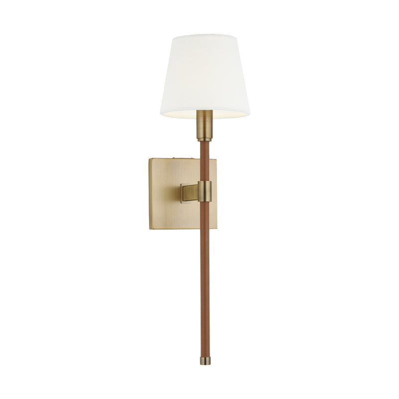 One Light Wall Sconce<br /><span style="color:#4AB0CE;">Entrega: 4-10 dias en USA</span><br /><span style="color:#4AB0CE;font-size:60%;">PREGUNTE POR ENTREGA EN PANAMA</span><br />Collection: Katie<br />Finish: Time Worn Brass