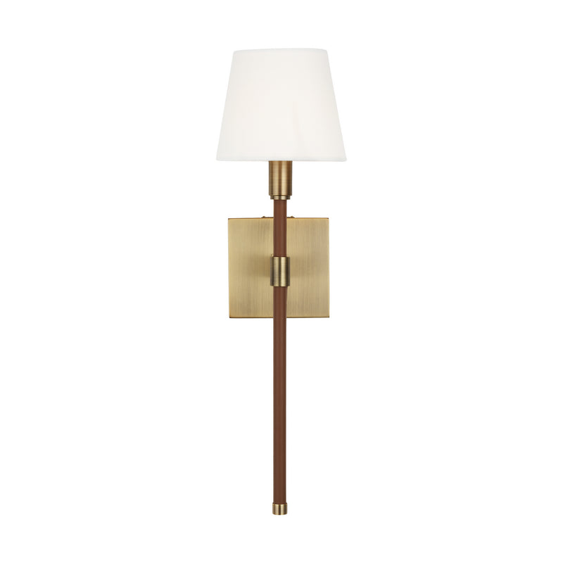 One Light Wall Sconce<br /><span style="color:#4AB0CE;">Entrega: 4-10 dias en USA</span><br /><span style="color:#4AB0CE;font-size:60%;">PREGUNTE POR ENTREGA EN PANAMA</span><br />Collection: Katie<br />Finish: Time Worn Brass