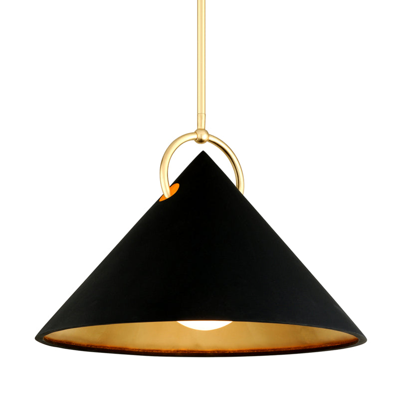 Corbett Lighting - 289-42-GL/SBK - One Light Pendant - Charm - Gold Leaf/Soft Black Combo