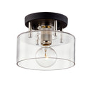 Troy Lighting - C7550-TBK/PN - One Light Semi-Flush Mount - Bergamot Station - Carbide Blk & Pol Nickel