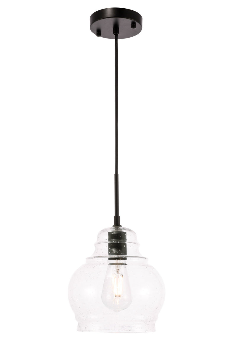 Elegant Lighting - LD6198BK - One Light Pendant - Pierce - Black