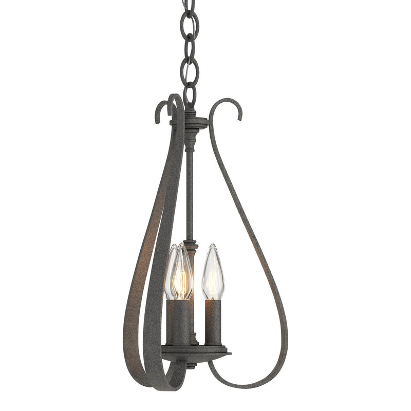 Hubbardton Forge - 101473-SKT-20 - Three Light Chandelier - Sweeping Taper - Natural Iron