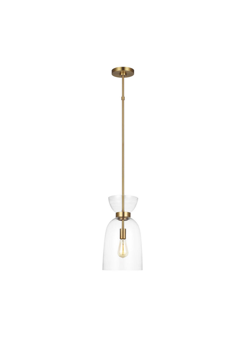 One Light Pendant<br /><span style="color:#4AB0CE;">Entrega: 4-10 dias en USA</span><br /><span style="color:#4AB0CE;font-size:60%;">PREGUNTE POR ENTREGA EN PANAMA</span><br />Collection: Londyn<br />Finish: Burnished Brass with Clear Glass