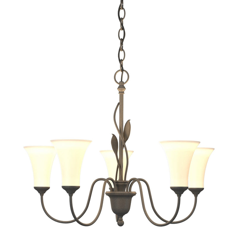 Hubbardton Forge - 103052-SKT-20-GG0067 - Five Light Chandelier - Leaf - Natural Iron