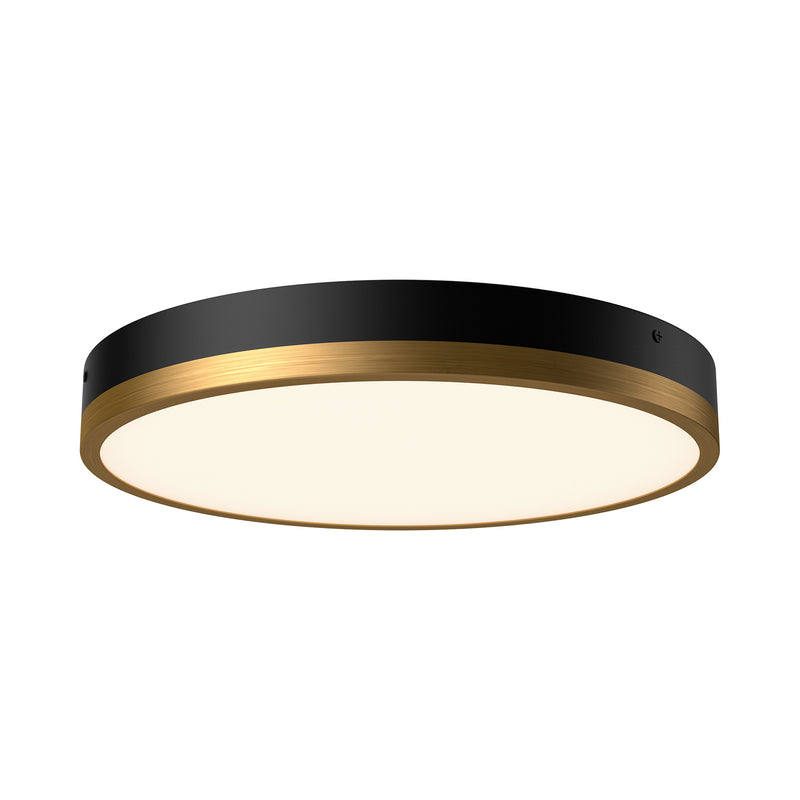 Alora - FM554215AGMB - LED Flush Mount - Adelaide - Aged Gold/Matte Black|Aged Gold/White