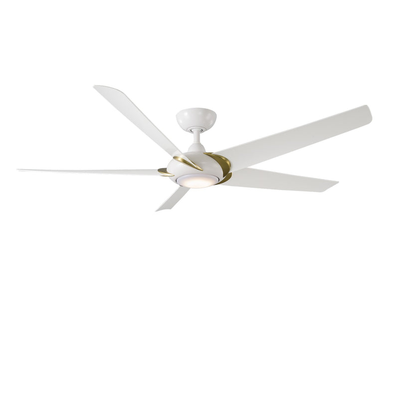 Modern Forms Fans - FR-W2304-62L-SB/MW - 62"Ceiling Fan - Lucid - Soft Brass Arms/Matte White