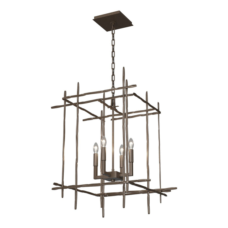 Hubbardton Forge - 101316-SKT-05 - Four Light Chandelier - Tura - Bronze