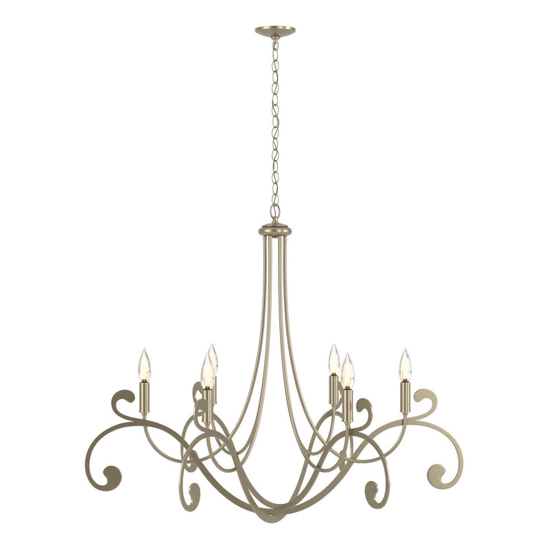 Hubbardton Forge - 105055-SKT-84 - Six Light Chandelier - Bella - Soft Gold