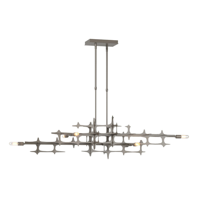 Hubbardton Forge - 136385-SKT-STND-07 - Six Light Pendant - Grid - Dark Smoke