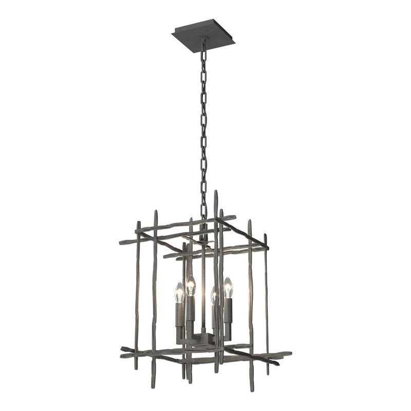 Hubbardton Forge - 101315-SKT-20 - Four Light Chandelier - Tura - Natural Iron