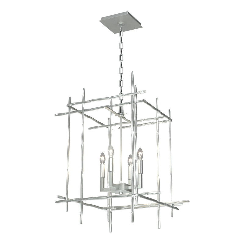 Hubbardton Forge - 101316-SKT-82 - Four Light Chandelier - Tura - Vintage Platinum