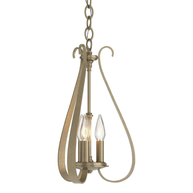 Hubbardton Forge - 101473-SKT-84 - Three Light Chandelier - Sweeping Taper - Soft Gold