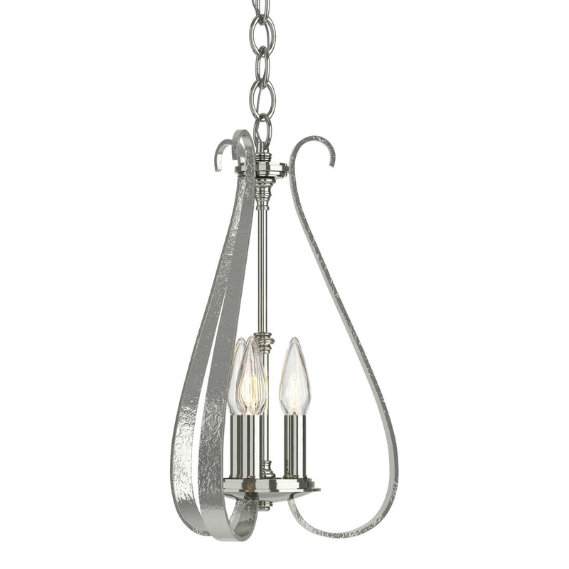 Hubbardton Forge - 101473-SKT-85 - Three Light Chandelier - Sweeping Taper - Sterling