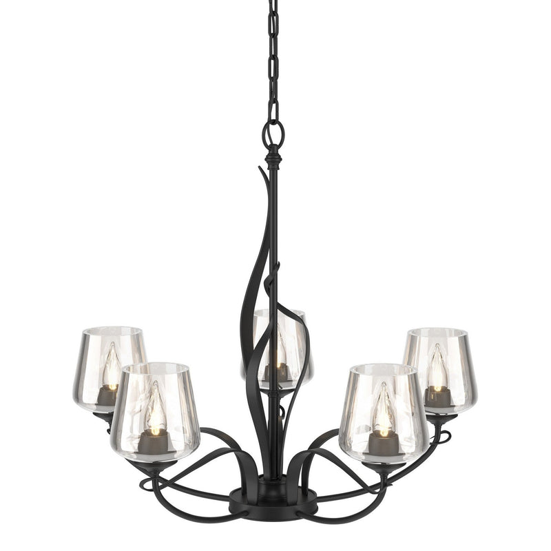 Hubbardton Forge - 103040-SKT-10-ZM0236 - Five Light Chandelier - Flora - Black