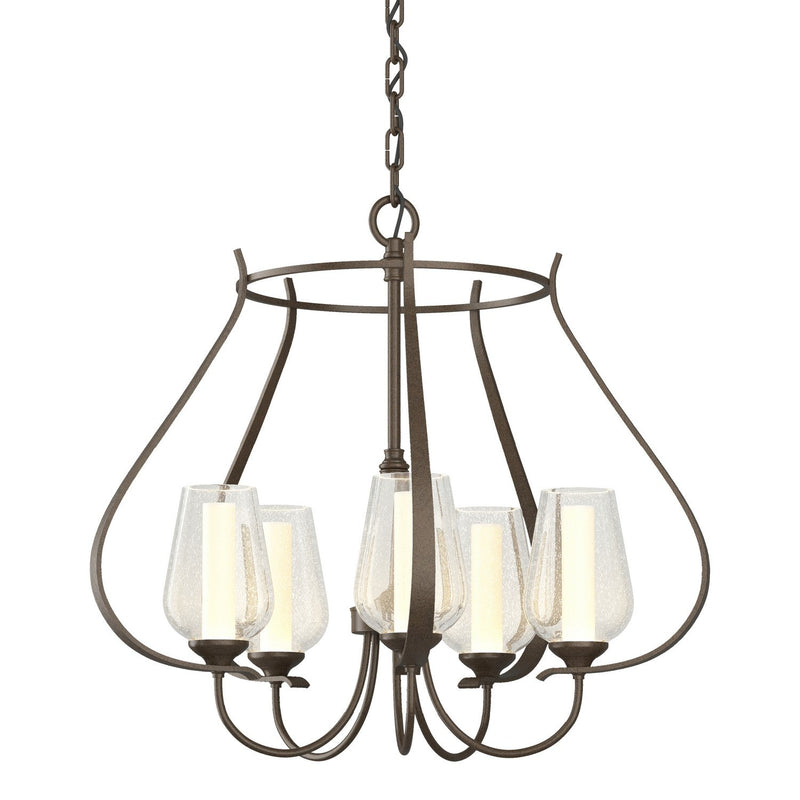Hubbardton Forge - 103045-SKT-05-ZS0354 - Five Light Chandelier - Flora - Bronze