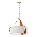 Hubbardton Forge - 104070-SKT-27-LC-SE2208 - Three Light Pendant - Saratoga - Antique Brass