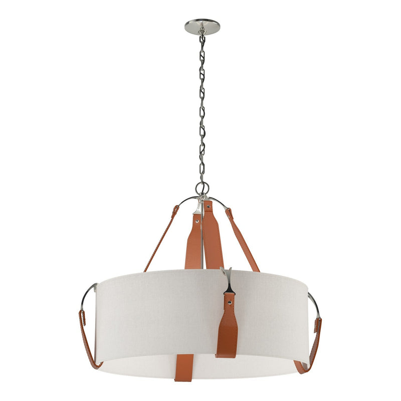 Hubbardton Forge - 104072-SKT-24-LC-SE2812 - Four Light Pendant - Saratoga - Polished Nickel