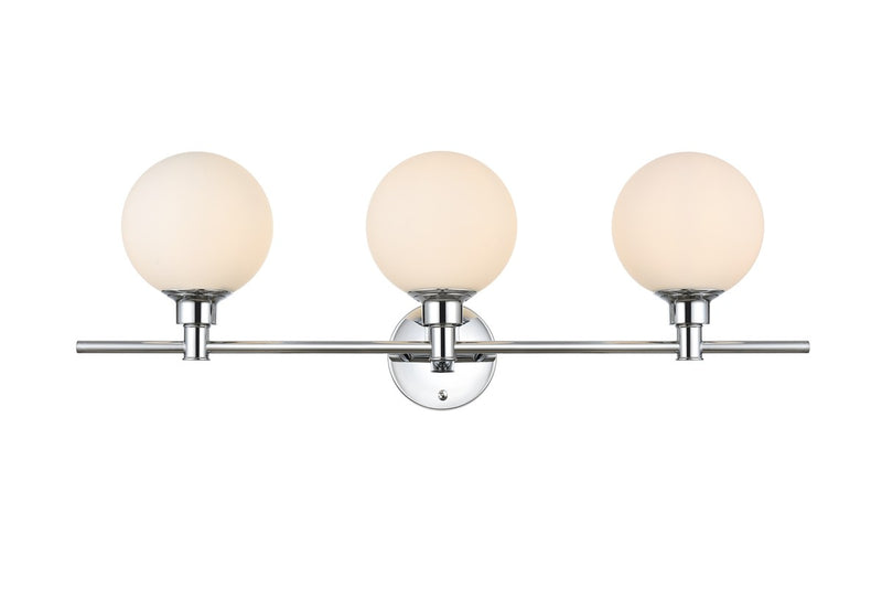 Elegant Lighting - LD7317W28CH - Three Light Bath Sconce - Cordelia - Chrome and frosted white