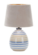 LÁMPARA DECORATIVA DE MESA MODERNA 1XE27- 60W (NO INCLUIDO) 110-240V/50-60HZ, ACABADO CERAMICA PANTALLA BEIGE + DORADO.