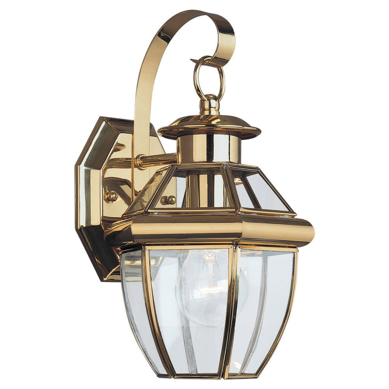 Generation Lighting. - 8037-02 - One Light Outdoor Wall Lantern - Lancaster - Polished Brass