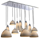 LÁMPARA DE TECHO COLGANTE 12XE12-40W ( NO INCLUYE FOCO), DIMENSIONES 1065X450X166MM H-1500MM , VIDRIO MATT GREY. MARCA HOME DELIGHT.