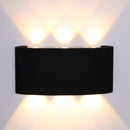 LÁMPARA DE PARED LED CON DISEÑO DE LUZ ARQUITECTONICO 6W PARA EXTERIOR O INTERIOR 110-240V, 2700K, 480LM, IP54, ACABADO NEGRO.