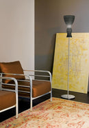 LAMPARA DE PIE METALLUX ITALIA, PANTALLA DE VIDRIO, E27