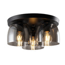 LÁMPARA DE TECHO 3X27-40W (NO INCLUIDO) 110-240V/50-60HZ, ACABADO VIDRIO SMOKY