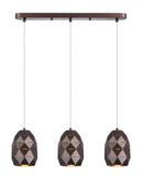 LÁMPARA DE TECHO COLGANTE  DECORATIVA 1XE27-40W MAX (NO INCLUIDOS) 110/240V, ACABADO BRONCE OSCURO + CABLE TRANSPARENTE.