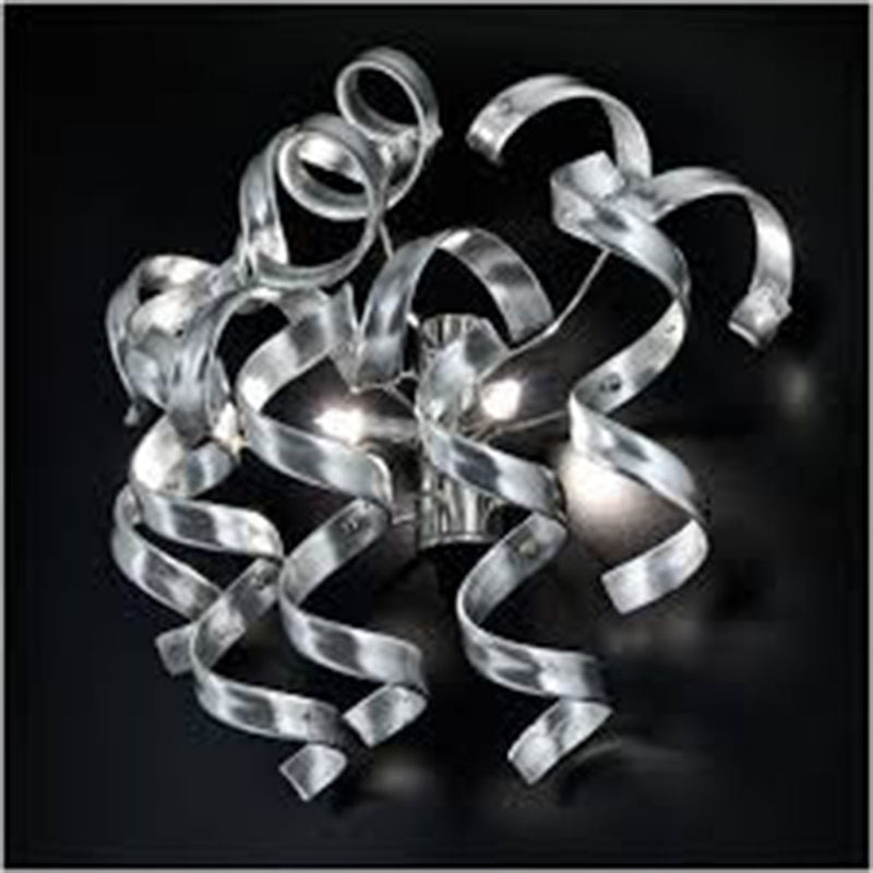 APLIQUE DE PARED O MONTAJE DE TECHO , METALLUX ITALY, COLLECION ASTRO SILVER LEAF DOUBLE WALL LIGHT 2XG9 LED