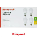SET DE 4 FOCOS  LED A19,  9W, 800LM, 3000K ,100-240V, 50-60HZ,  PF>0.5, CRI>80, TAMAÑO A60, MARCA HONEYWELL.