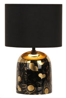 LÁMPARA MESA 1XE27-40W NO INCLUIDO 110-240V/50-60HZ, PANTALLA NEGRA+ ADENTRO DORADO.