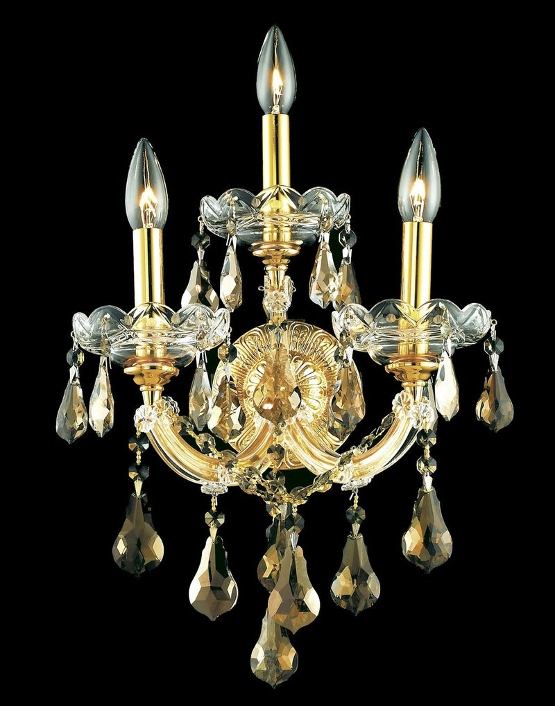 Elegant Lighting - 2801W3G-GT/RC - Three Light Wall Sconce - Maria Theresa - Gold