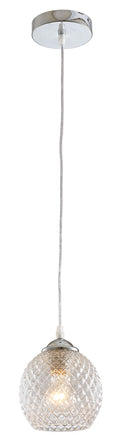 LÁMPARA DE TECHO COLGANTE 1XE27-40W (NO INCLUIDO) 110-240V/50-60HZ, ACABADO PANTALLA VIDRIO CLEAR.