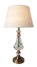 LÁMPARA DE MESA CON BASE DE CRISTAL. 1XE27. HEIGHT63CM LAMP SHADE 23X28X27CM