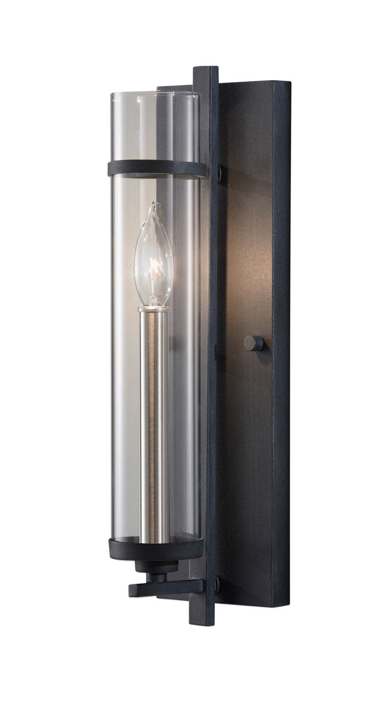 Generation Lighting. - WB1560AF/BS - One Light Wall Sconce - Ethan - Antique Forged Iron / Brushed Steel