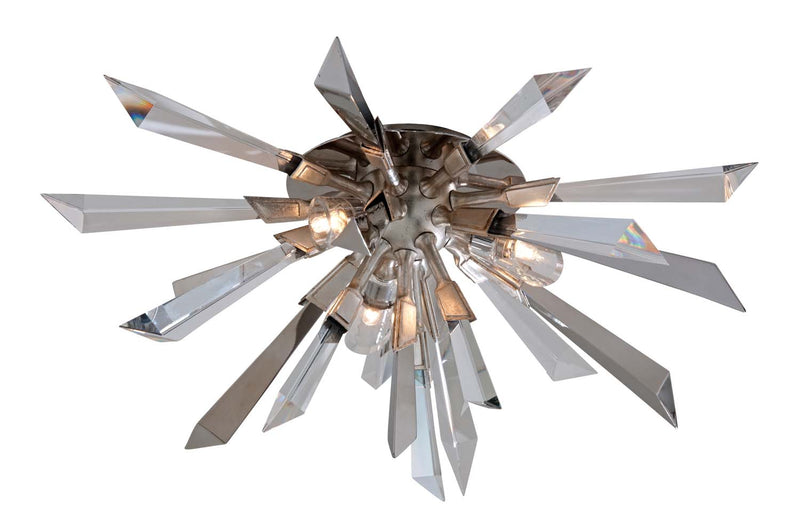 Corbett Lighting - 140-33 - Three Light Flush Mount - Inertia - Silver Leaf