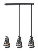 LAMPARA DE TECHO COLGANTE 3XE27-40W L-570 W-123H-1000MM CABLE NEGRO