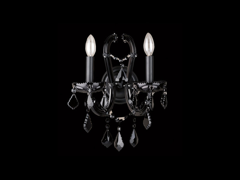 Avenue Lighting - HF1041-BLK - Two Light Wall Sconce - Onyx Ln. - Black Crystal