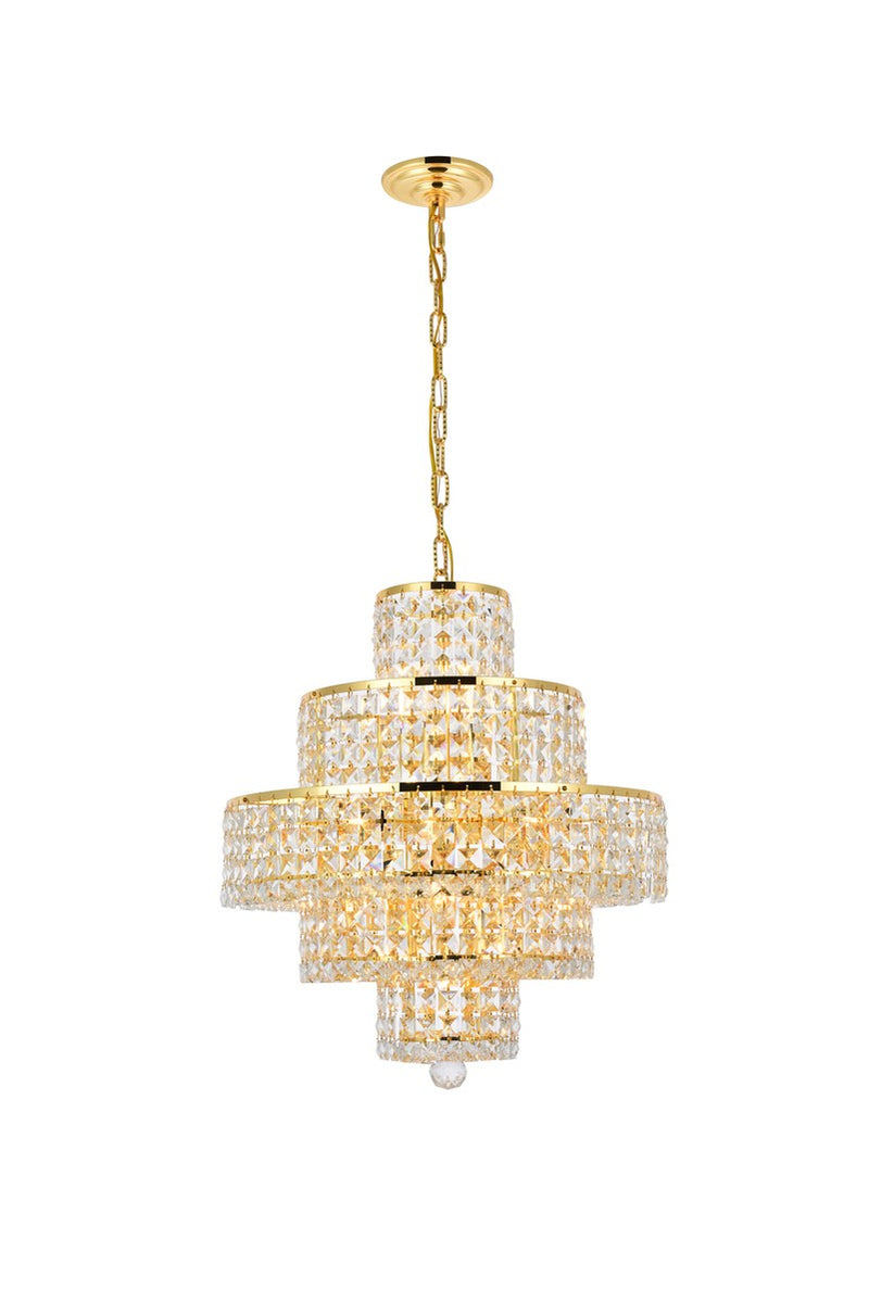 Elegant Lighting - 2039D20G/RC - 13 Light Chandelier - Maxime - Gold