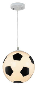 LÁMPARA DE TECHO COLGANTE SOCCER DECORATIVA 1XE27-40W MAX (NO INCLUIDO) 110-240V, ACABADO PANTALLA DE VIDRIO BLANCO + NEGRO.