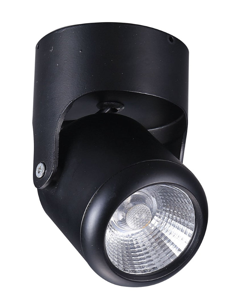 SPOT LED DE TECHO SUPERFICIAL DIRIGIBLE NEGRO DE 8W 3000K.